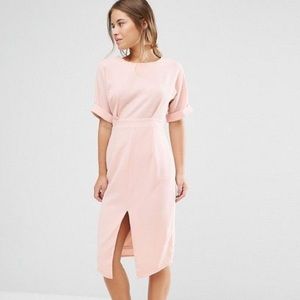 ASOS Blush Wiggle Dress with split front